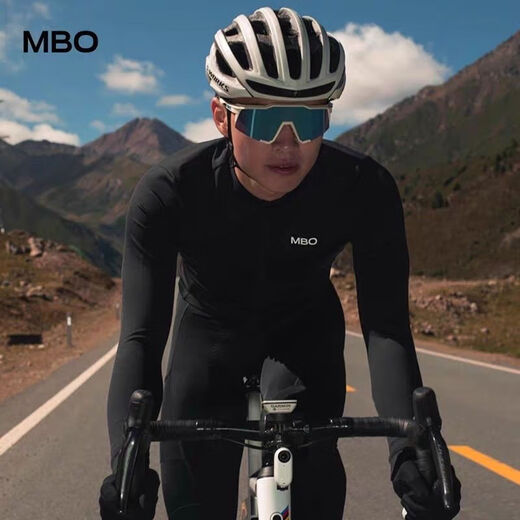 Meissenlan (MBO) MBO Meissenlan spring and autumn thin breathable sweat-absorbent cycling jersey for men and women, long-sleeved road cycling suit, aqua long-sleeved top (same style for men and women) 4XL