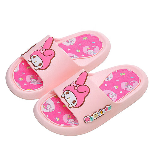Sanrio Melody children's summer slippers for girls indoor bathing non-slip baby home boys' slippers purple Kuromi 34/35 [inner length about 21.5cm]