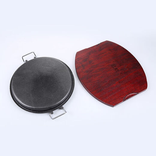 Shuanghang cast iron induction cooker grill pan Teppanyaki iron plate commercial round household gas grill pan Korean grill pan 30cm weighted grill pan 5cm
