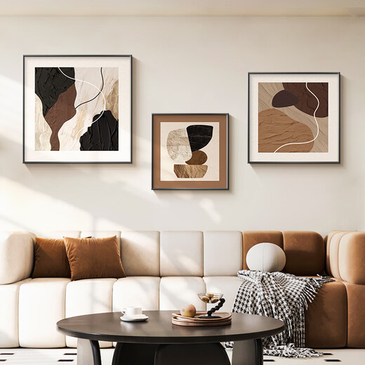 Ji Jian Ji modern minimalist living room decorative painting abstract art sofa background wall combination mural high-end large white wall hanging painting