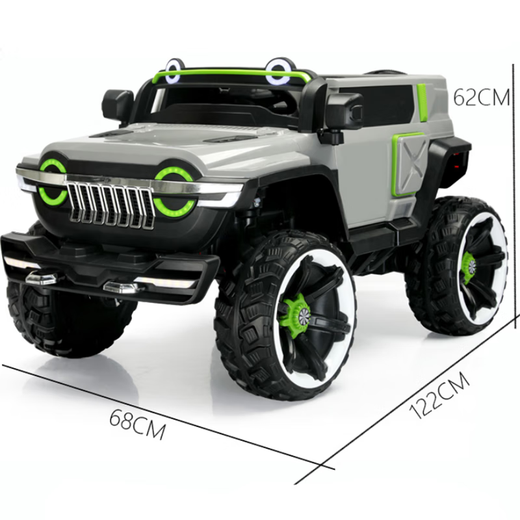 Weni Tank 300 children's electric car children's four-wheel car four-wheel drive baby remote control toy car can be driven by adults upgraded version gray + full function + luminous soft wheels + 12V14