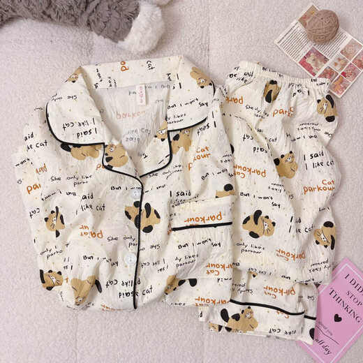 
Lexi Beiluo New Year Cloud Cotton Pajamas Long Sleeve Home Clothing 826#Love Bow 170 M