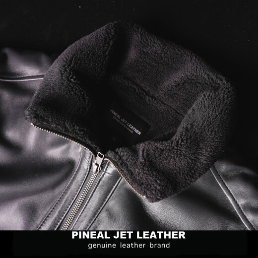 PJL Father's Day gift for dad and husband, practical men's lapel leather jacket, off-season event, black L (145Jin Jin equals less than 0.5kg)
