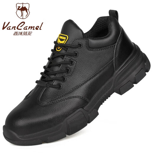 西域骆驼（VANCAMEL）防砸防刺穿劳保鞋秋冬加绒采购款男工地安全鞋防护铁头工作鞋批发 LB9215-1-升级超纤 40