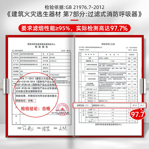 Zhe'an Guangxiao New National Standard Gas Mask Fire Mask Anti-Smoke Mask Fire Escape Filter Self-Rescue Respirator 3C Certification Smoke Filter Enhanced Corporate Procurement