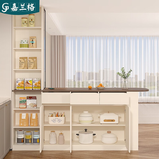 JPHZNB customized kitchen middle island table living room bar partition cabinet dining side cabinet dining table integrated wine cabinet storage cabinet 9G374 style 11 (with light without lift socket) 1478*60