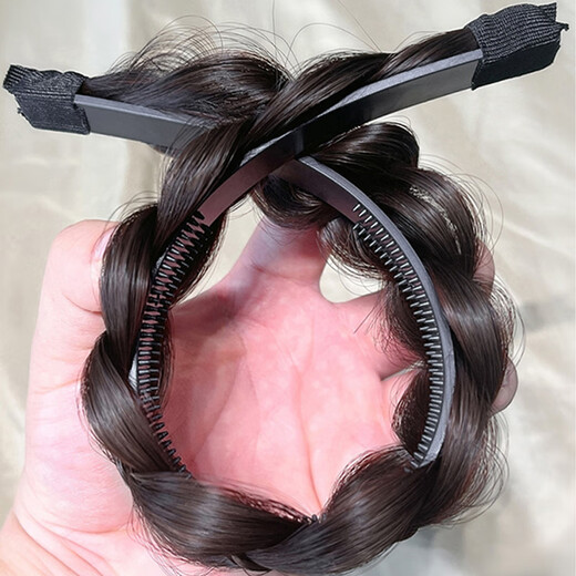 Jiaoxuefei Jiaoxuefei fishbone braid wig headband brown and black new twist braid hairpin hair bundle headband braided headwear