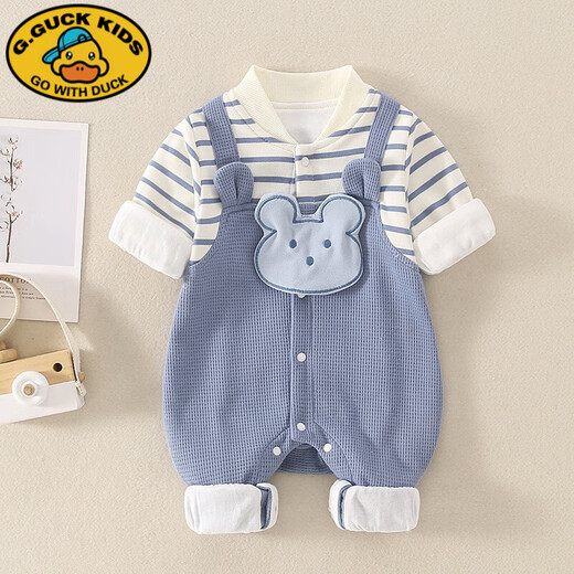G.DUCKKIDS baby spring jumpsuit spring and autumn male baby early spring clothes infant outerwear spring overalls outing clothes blue 80cm
