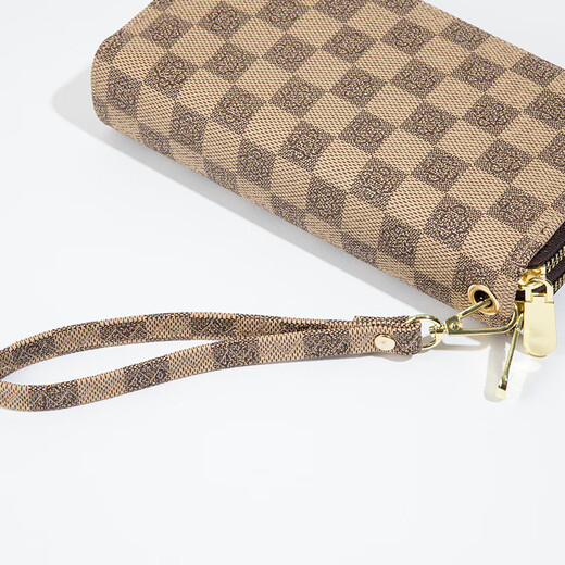 POLO coin wallet women's 2025 long clutch bag women's wallet fashion wallet retro ID wallet card bag dark coffee color