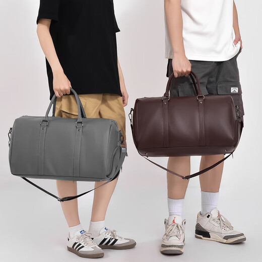 Large capacity travel bag handbag single shoulder crossbody bag business casual duffle bag men wet dry and separate fitness bag black