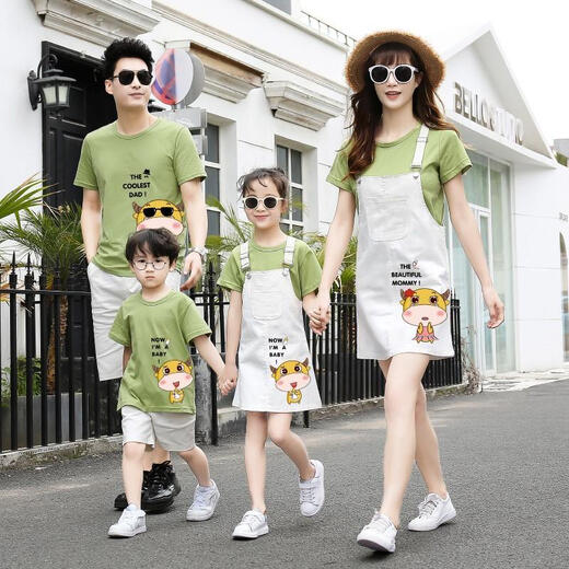 Apocalypse Parent-child outfit Family Three and Four Summer 2025 New Trendy Mother and Child Mother and Daughter Base Shirt T-shirt Fashionable Internet celebrity summer outfit Purple T-shirt [only T-shirt, not suit] 175 Dad L