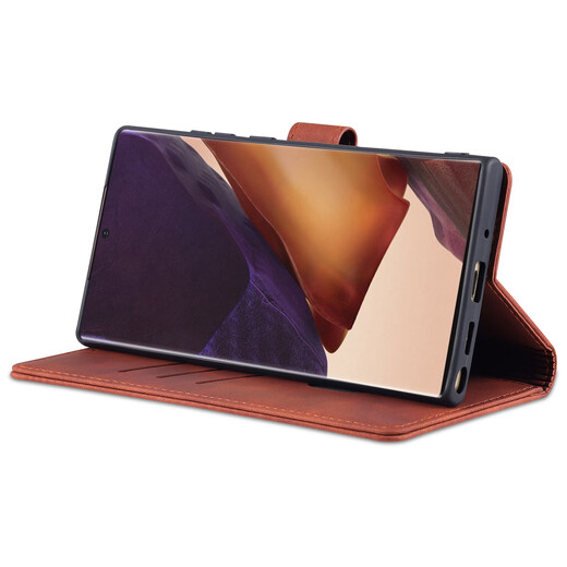 玖索适用三星note20手机壳Galaxy Note20Ultra翻盖式磁扣皮套全包防摔时尚插卡支架保护套男女士外壳商 黑色爱尚翻盖手机壳 三星 Galaxy Note20