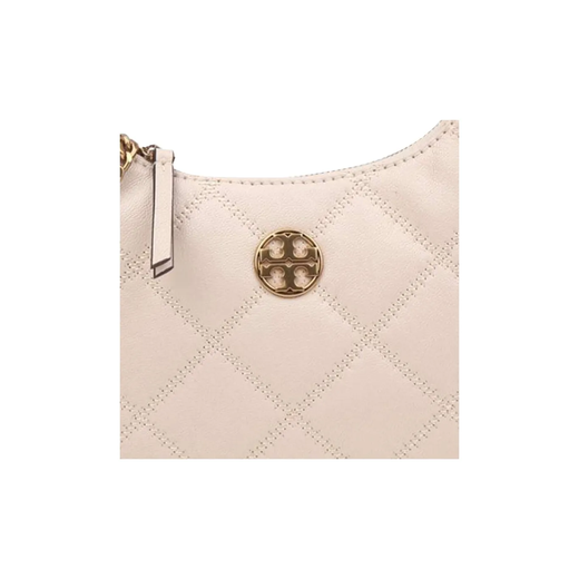 Tory Burch TB-Willa Double T Letter Logo Logo Crescent Bag Underarm Bag Shoulder Bag New Year’s Day Gift for Girlfriend White 149671-724