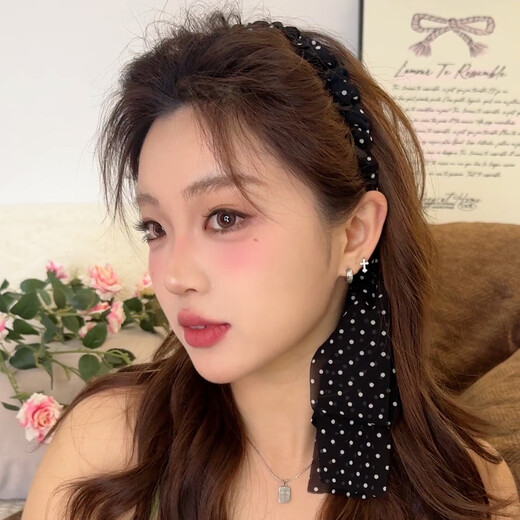 Polka Dot Streamer Stirnband für Frauen 2025 Neues Pferdeschwanz geflochten