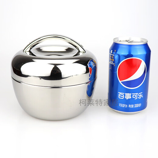 Ye Yu stainless steel insulated lunch box double-layer insulated bucket creative portable lunch box mini lunch box 800ml silver handle + tableware