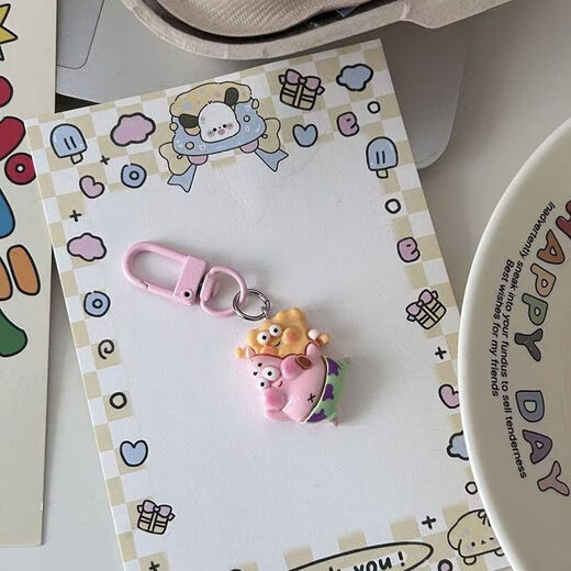 [SpongeBob SquarePants Patrick Star] Cartoon Cute Best Friend Keychain Couple Girl Pendant School Bag Accessories Gift SpongeBob SquarePants Random Pack