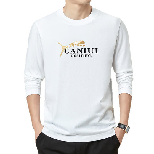 Jiumuwang Men's Pants Expert Cotton Men's Long Sleeve T-shirt Spring and Autumn New Round Neck Base Sweatshirt Top KSJY6630 Dark Gray M [Suggested 100-115Jin [Jin equals 0.5 kg]]
