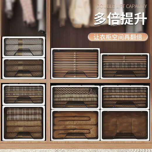 Jiabangshou [New Product] Thickened Transparent Drawer Clothes Storage Box Wardrobe Underwear Storage Box Storage Box Storage Box Collection Thickened Model 3520 [Deep 47*Width 34.5*High 20] Designer Model - Upgraded Thickened Moisture-proof [One Box One