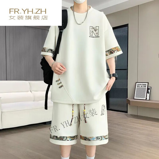 FR.YH.ZH凌越男装店2025夏季休闲运动套装男士百搭两件套 SI23黑色(YYW6195)ER5SI M(90-110斤)