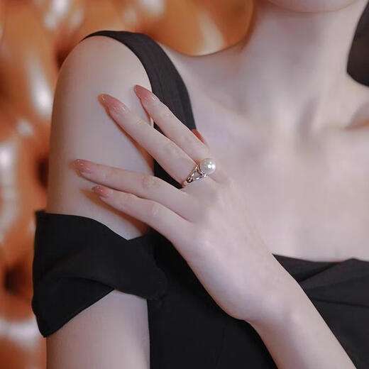 Yingtang Old Phoenix 999S925 sterling silver pearl ring for women, niche design, unique opening, adjustable ring, light luxury, pearl ring, exquisite gift box, adjustable opening