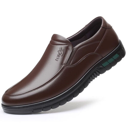
YRC Yierkang's new summer hollow sandals toe layer cowhide middle-aged and elderly dad's shoes breathable shoes 9887 hollow black 40