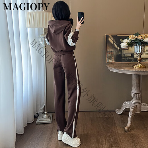 Magiopy International Luxury High-End-Marke kleiner Mann, der Set Set Women's Frühling 2025 Neue Mode European Jacket Top Brown S zweier (100jin [Jin gleich 0,5 kg]))