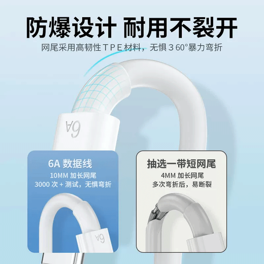 El cable de datos tipo C 6A es adecuado para el adaptador de carga rápida Huawei Honor 100W/88W/66W Cable de carga Pura70/X/Mate70Pro+/X6 Teléfono móvil y tableta Xiaomi Android 1 metro 6A de alta corriente 丨La carga flash no daña la máquina