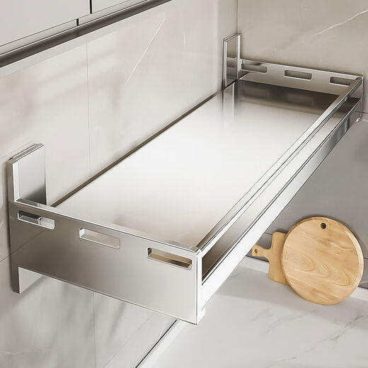 Stainless steel kitchen seasonings storage rack wall hanging multi-functional oil, salt, sauce, vinegar seasoning bottle, jar, chopstick storage box, hole-free, double-use stainless steel 3880cm