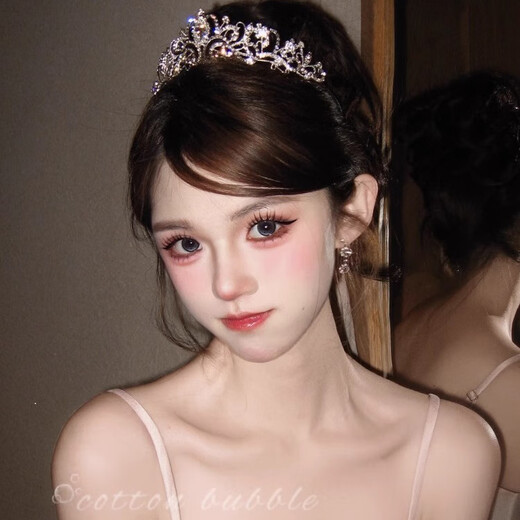 Crown Tiara Kindergeburtstag Krone Stirnband Frauen achtzehn Jahre altes Kopfschmuck High-End-Prinzessin Brautkleid Hochzeitszubehör [Crystal Crown]
