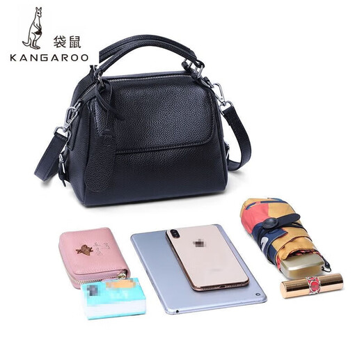 Kangaroo first layer cowhide bag women's bag new fashion original temperament versatile genuine leather large capacity portable shoulder crossbody bag