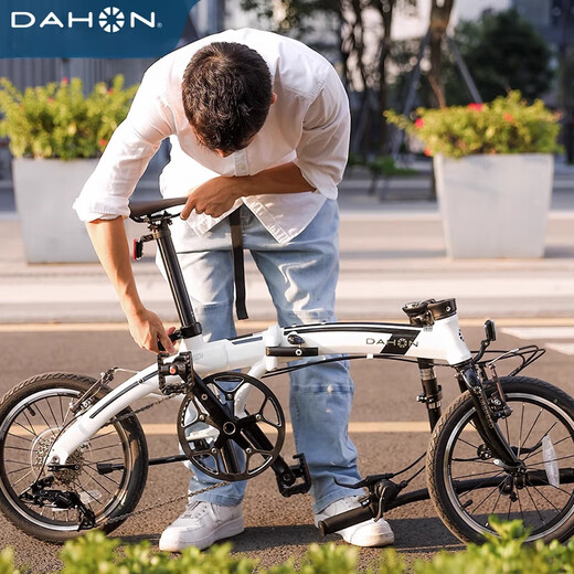 
DAHON Big Street 16-inch Mini Ultra Light 9 Speed Folding Bicycle Student Adult Men's and Women's Bicycle PAA693 AIR Cloud (White) 16-inch