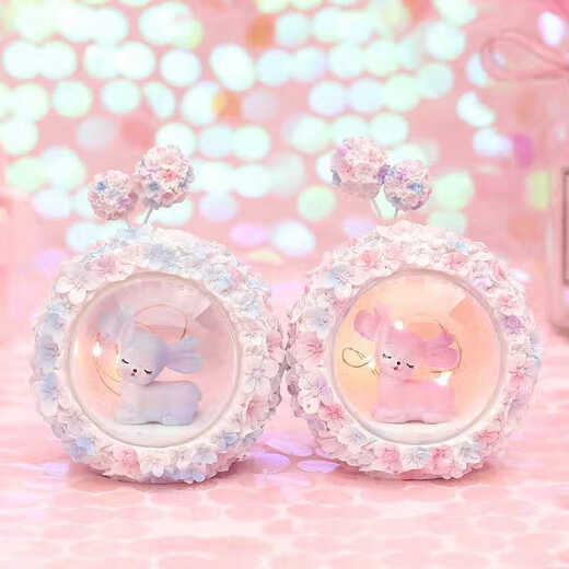 南旗一鹿有你星星灯少女心ins风小夜灯送女生桌面床头摆件女孩儿童节 1098-7粉色 树脂摆件星星灯