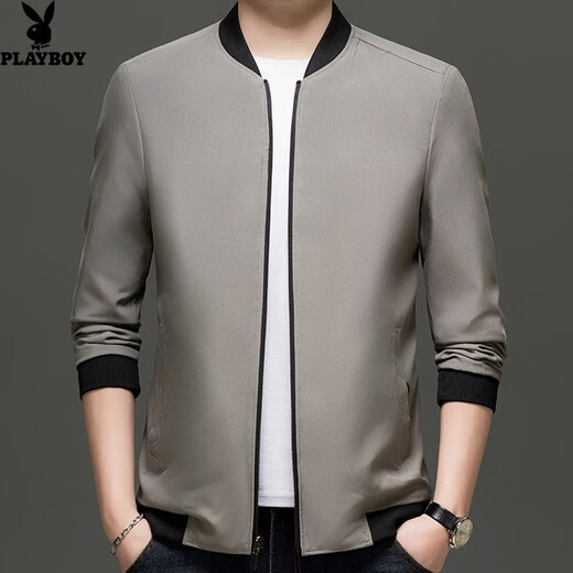 Playboy Playboy Business Casual Ejecutive Jacket Men's Daddy's Daddy's Daddy's Wind Trait Baseball Traje de béisbol para hombres con cuello de béisbol 9207 de dos lados.