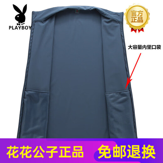 花花公子（PLAYBOY）中老年春夏季薄款外套冰丝防晒衣服春男士休闲中年爸爸夹克风衣 829中灰 L 【建议80-105斤】