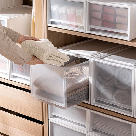 Pupan Schublade Schuh Aufbewahrungsbox Kleidung Aufbewahrungsbox Plastiklagerschrank transparent Aufbewahrungsbox Kleidung Sortierbox Schuhkarton 9227 Tiefe 43.8 Breite 34 Höhe 19 Zwei Kombinationen