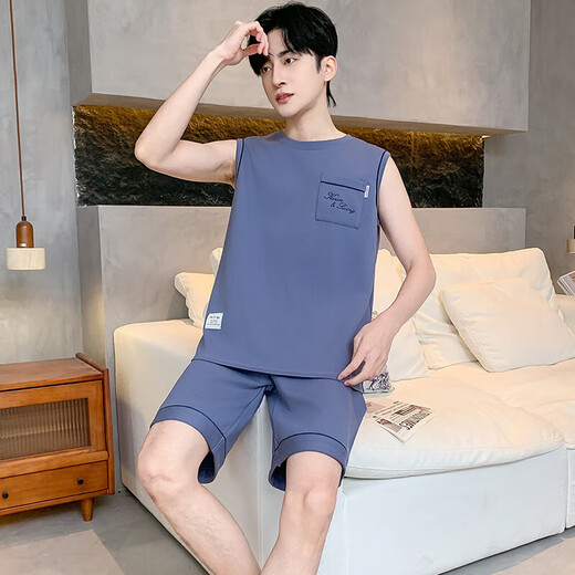 2025 Nouveau pyjamas en coton pur masculin d'été