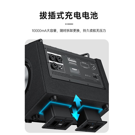 KAE-M8 outdoor karaoke live broadcast roadshow musical instrument audio electric blowpipe guitar saxophone live singing live broadcast internal recording box M8 purple tiger head 330W high power + gift package