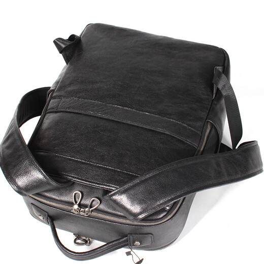 NOSSKISS International Luxury Brand Men's Genuine Leather Large Backpack Head Layer Cowhide Square Backpack Men's Father's Day Gift Black