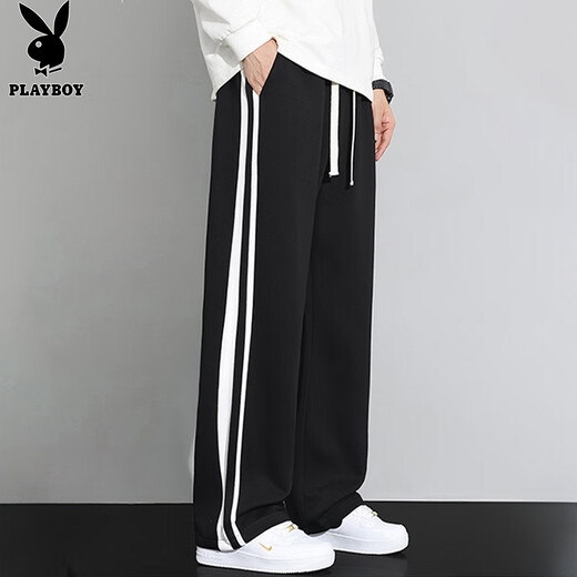 Playboy (PLAYBOY) pants men's straight casual pants men's sports pants autumn and winter high-end loose wide-leg trousers
