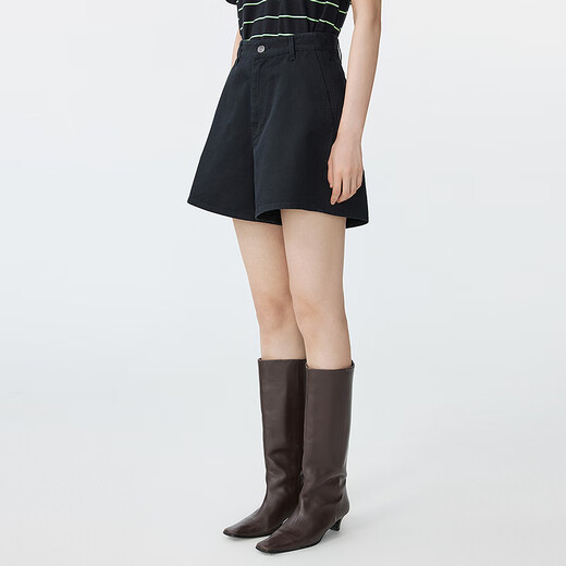 JNBY [Same Model in Shopping Mall] 25 Summer New Shorts Women's Loose Wide Legs 5P5E12190 001/Black L