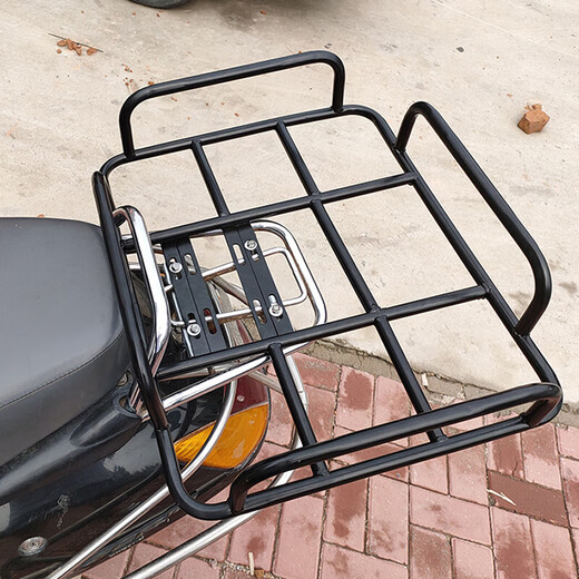 惠卓电动车货架外卖箱后尾架餐箱托架底座铁固定架加粗外卖架子SN9856 加粗平板款53/43长期骑手