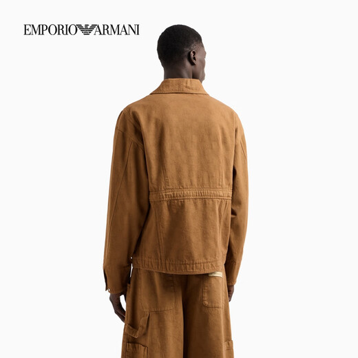 EMPORIO ARMANI/阿玛尼官方旗舰新款男士衬衫领复古运动风夹克外套 U6193-姜黄色 50 (L) (推荐：150-165斤)