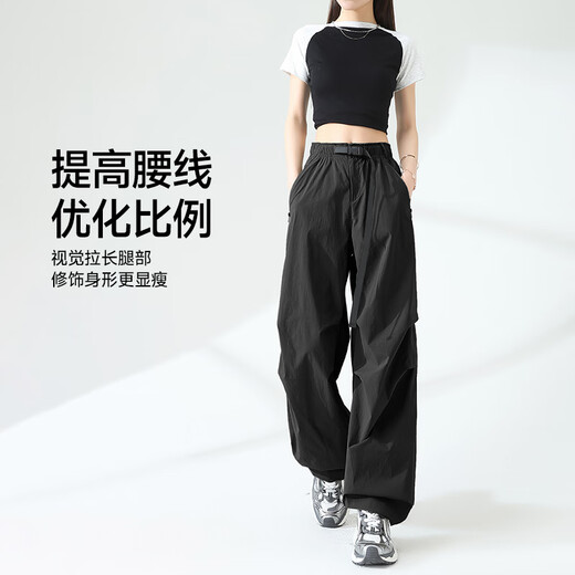 回力（Warrior）机能工装伞兵裤女2025夏季潮流户外登山徒步运动休闲通勤两穿长裤