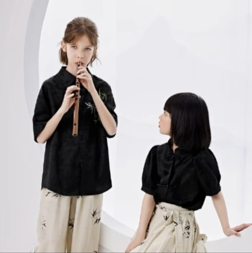MOKITOUL女童国风套装2025新款儿童夏季新中式洋气时髦中大童甜美夏天裙子 中国风套装（高端礼盒包装） 130 cm1
