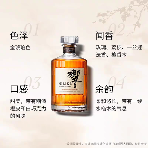 三得利(Suntory)山崎1923白州12年响響响和风醇韵日本进口三剑客威士忌 响和风醇韵（有盒）