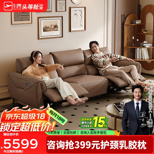 Chivas Regal (CHEERS) first class leather sofa electric function zero wall sofa Chivas Regal 30268 Maillard|Brown 2.65m