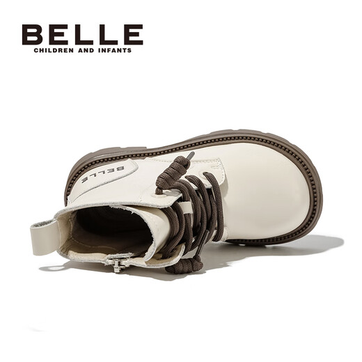 Belle Kinderschuhe Mädchen Martin Boots 2023 Herbst neue Single-Boots-Jungen Britische Stiefel Kurzstiefel Kinder All-Match Leder Stiefel Vanille-Danli de3882 27
