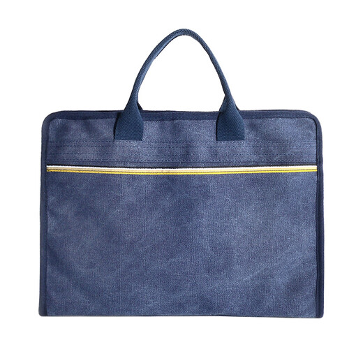 MDY (mdy) customized conference briefcase, business handbag, horizontal training bag, blue canvas bag, large capacity printed advertising logo 52