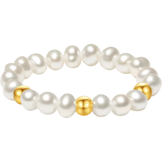 Saturday blessing yellow 18K gold pearl ring for women ins style gold ring single gold bead birthday gift