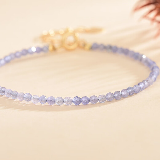Fat Donglai's same tanzanite bracelet crystal bracelet for women, extremely fine 3mm round beads, niche design, summer freshness, about 2.5mm, tanzanite faceted bracelet, hand circumference about 15c